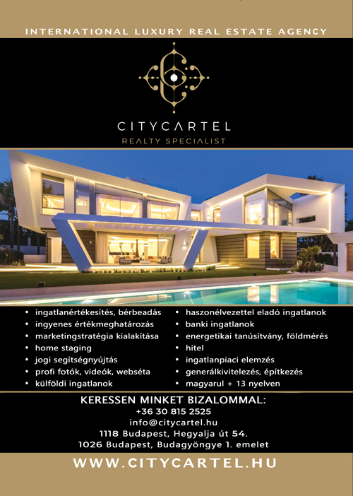 INGATLAN, INGATLANKÖZVETÍTÉS, KIEMELT ÉRTÉKESÍTŐ, KIADÓ INGATLAN, City Cartel 
						  Országos Ingatlanközvetítő-hálózat