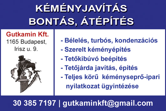 Gutkamin Kft. - KÉMÉNYJAVÍTÁS BONTÁS, ÁTÉPÍTÉS 2020