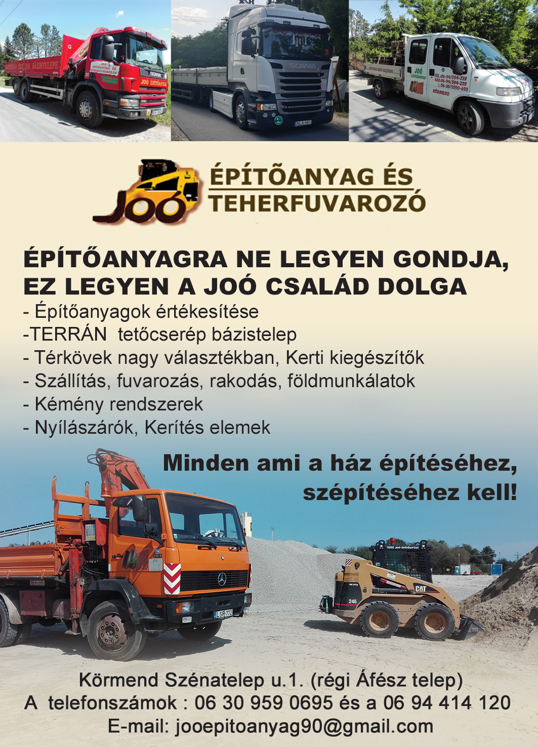 Joó Építőanyag - Építőanyagra ne legyen gondja, ez legyen a Joó Család dolga 2021