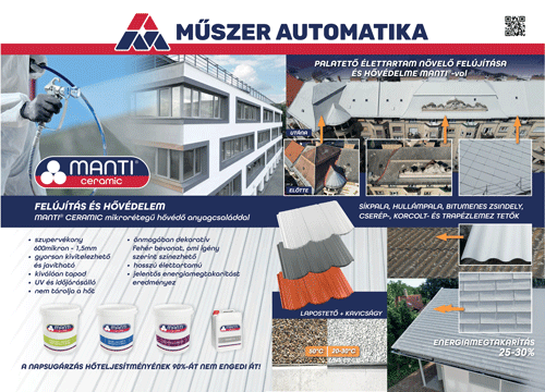 hővédelem, környezetbarát, dekoratív hővédelem, MANTI CERAMIC termékcsalád a Műszer 
						  Automatika Cégcsoport saját fejlesztése.