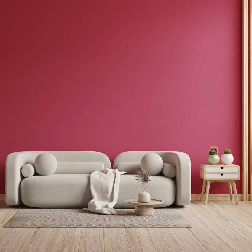Az év színe 2023 viva magenta, lakberendezés